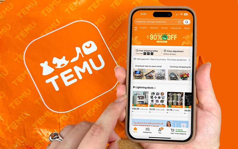 Temu cep telefonunda